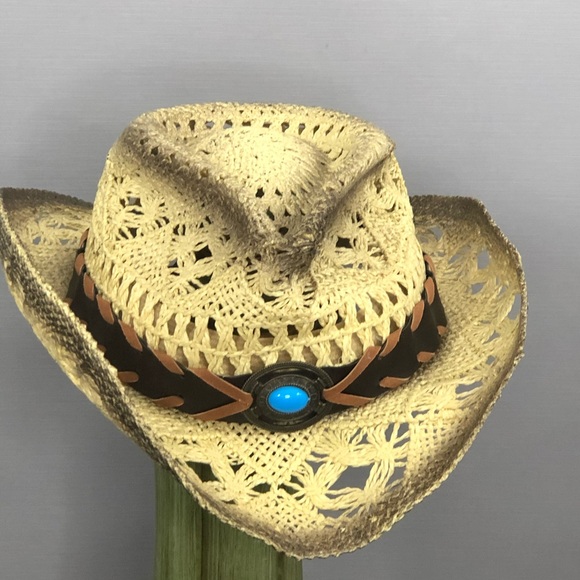 Milani Straw Cowboy Hat SZ S-SZ 7 - Picture 3 of 7